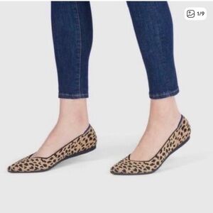 Rothy”s The Point Flat (Retired ) in Leopard Print Sz 9